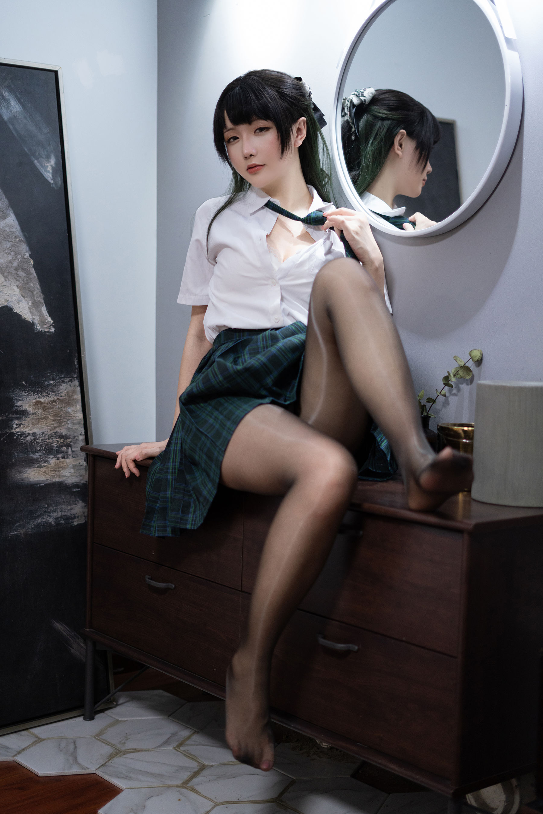 [COS写真]星之迟迟–JK-绿插图4